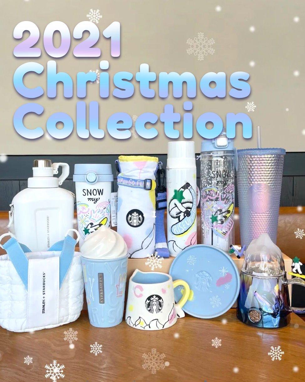Starbucks China Red Christmas 14oz Black Penguin Glass Mug - 2021