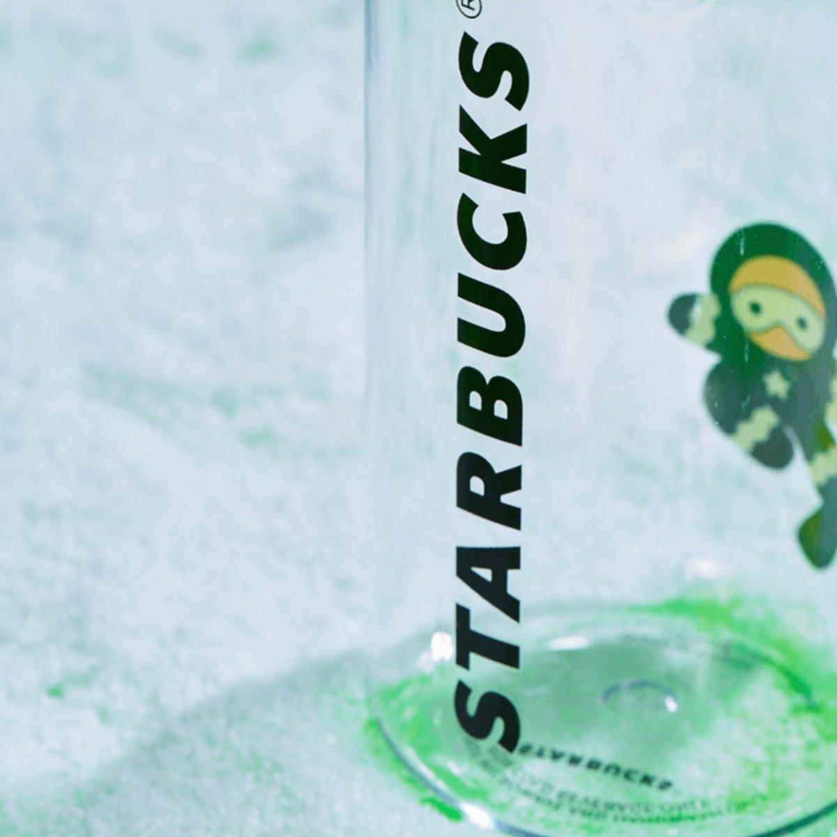 Starbucks 1050ml/36oz Gingerbread Man Skier Transparent Plastic Sports Bottle - Ann Ann Starbucks