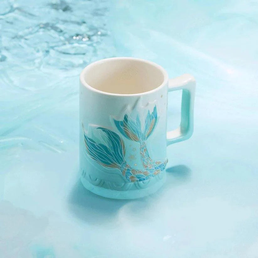 Starbucks 415ml/14oz Anniversary Ocean Blue Gradient Mermaid Tail Ceramic Mug