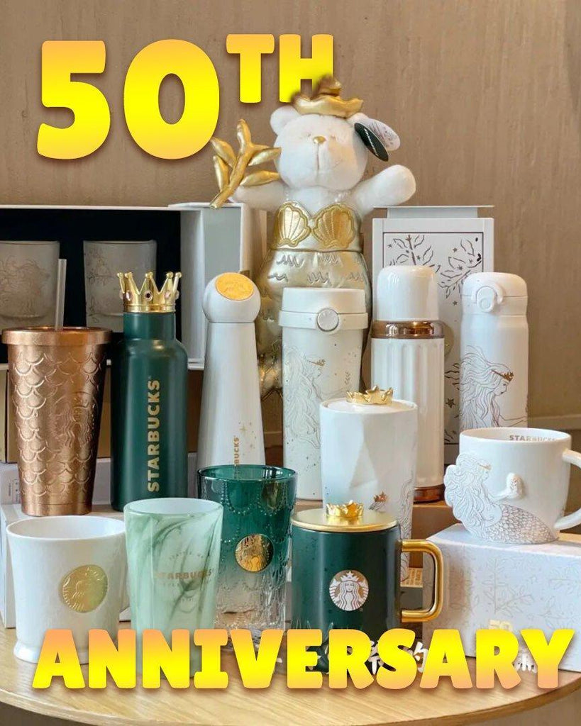 Starbucks 50th Anniversary Siren Tail Glass Mug Limited New with