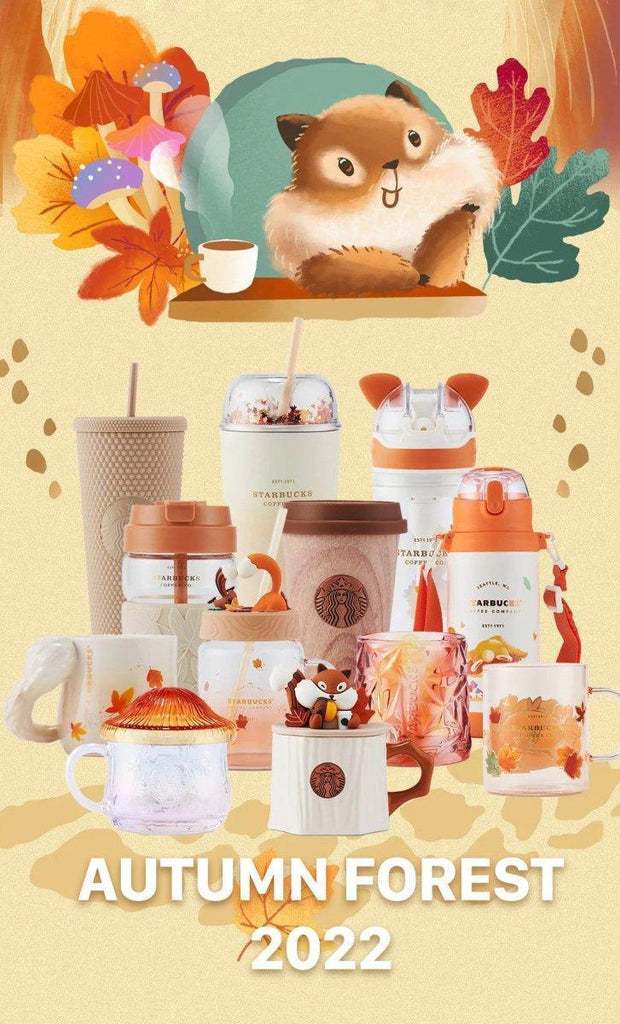 New Starbucks 2023 China Autumn Squirrel Grain 15oz Ceramic Coffee Mugs W/  Cover