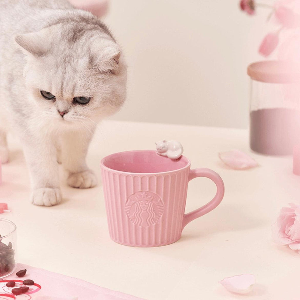 Starbucks 296ml/10oz Kitten Embossed Ceramic Cup