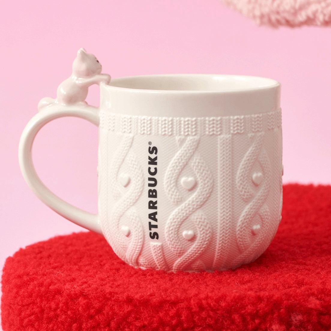 Starbucks 355ml/12oz Buttery Bow Embossed Ceramic Cup