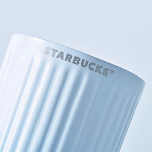 Starbucks 473ml/16oz Gradient Light Blue Double-Lid Stainless Steel Straw Cup
