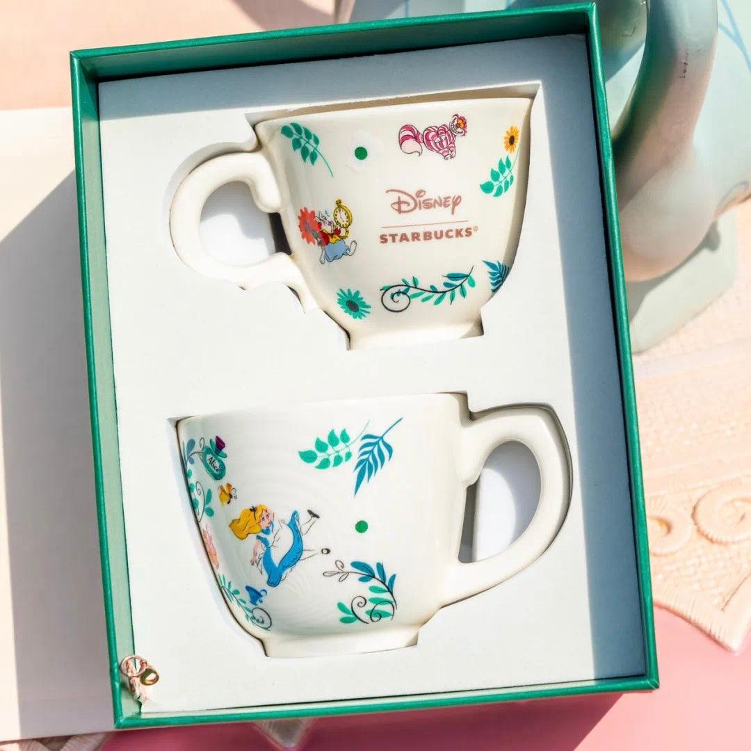 Starbucks 6.7oz/8.8oz Alice in Wonderland Ceramic Cup Gift Set