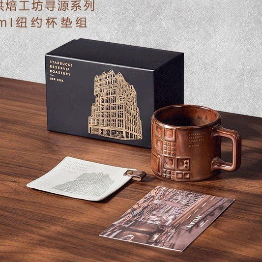 237ml/8oz Starbucks New York Ceramic Cup with Coaster Gift Box - Ann Ann Starbucks
