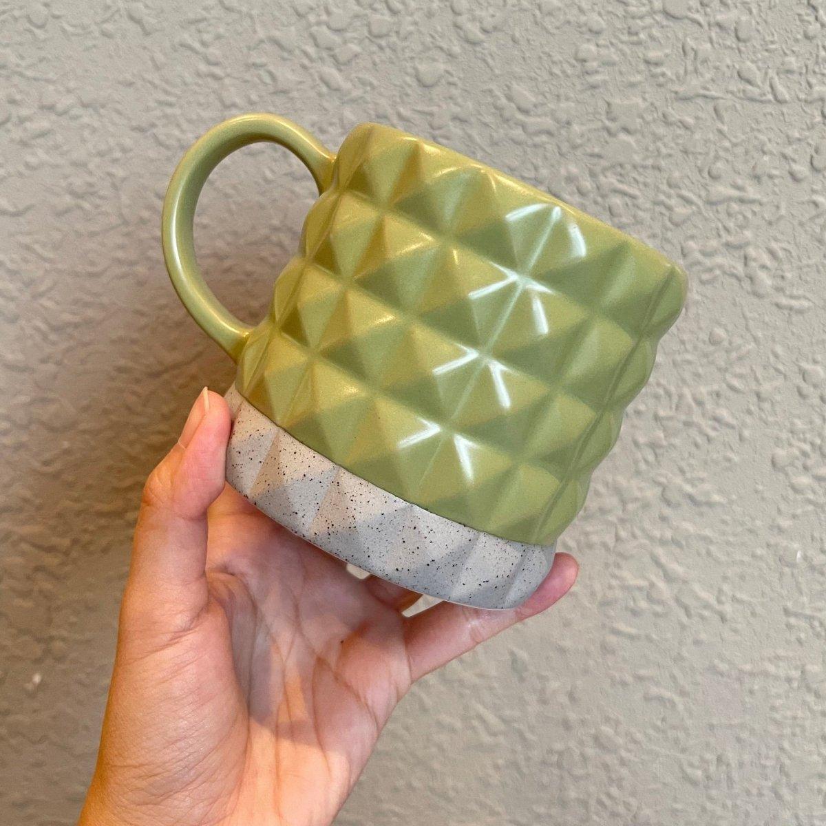 414ml/14oz Diamond Green Matte Geometric Cut Mug  (Starbucks Marble Series 2022 Collection) - Ann Ann Starbucks