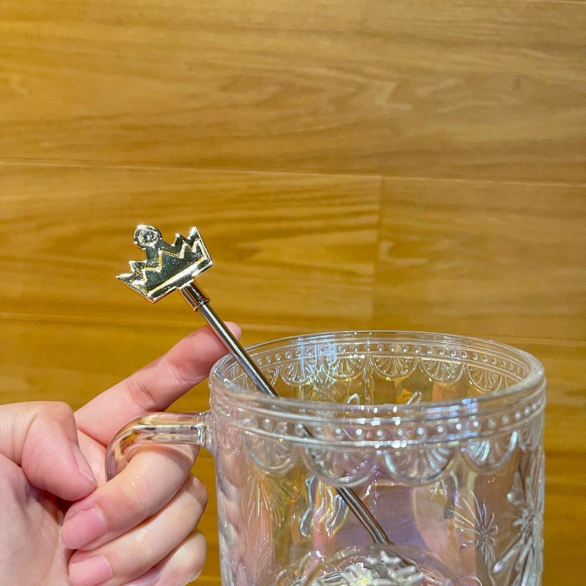 440ml/15oz Unicorn Glass Cup with Crown Stirrer - Ann Ann Starbucks