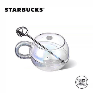 450ml/15,2oz Starbucks China Astronaut Glass Cup with Bear Astronaut Stirrer - Ann Ann Starbucks