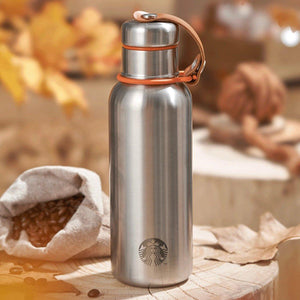 500ml/17oz Minimalist Natural Color Large Capacity Stainless Steel Thermos Cup - Ann Ann Starbucks
