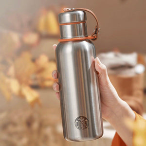 500ml/17oz Minimalist Natural Color Large Capacity Stainless Steel Thermos Cup - Ann Ann Starbucks