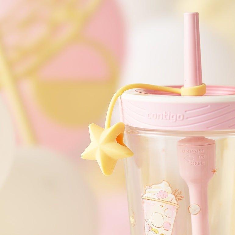 520ml/18oz Pink HotAir Balloon Plastic Contigo Cup with Star topper - Ann Ann Starbucks