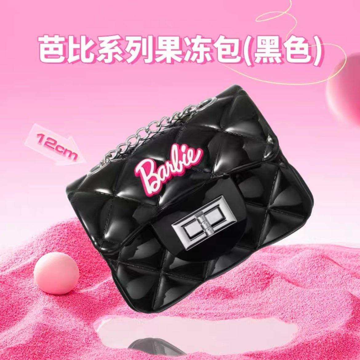 Miniso Barbie Series Black Jelly Mini Bag Cute Square Purse Metal