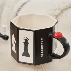 Black and White Chess Pieces Ceramic Mug 414ml / 14oz - Ann Ann Starbucks