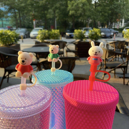 Bunny and Bears Straw Toppers set of 3 for Tumbler, Straw Cup – Starbucks Accessories - Ann Ann Starbucks