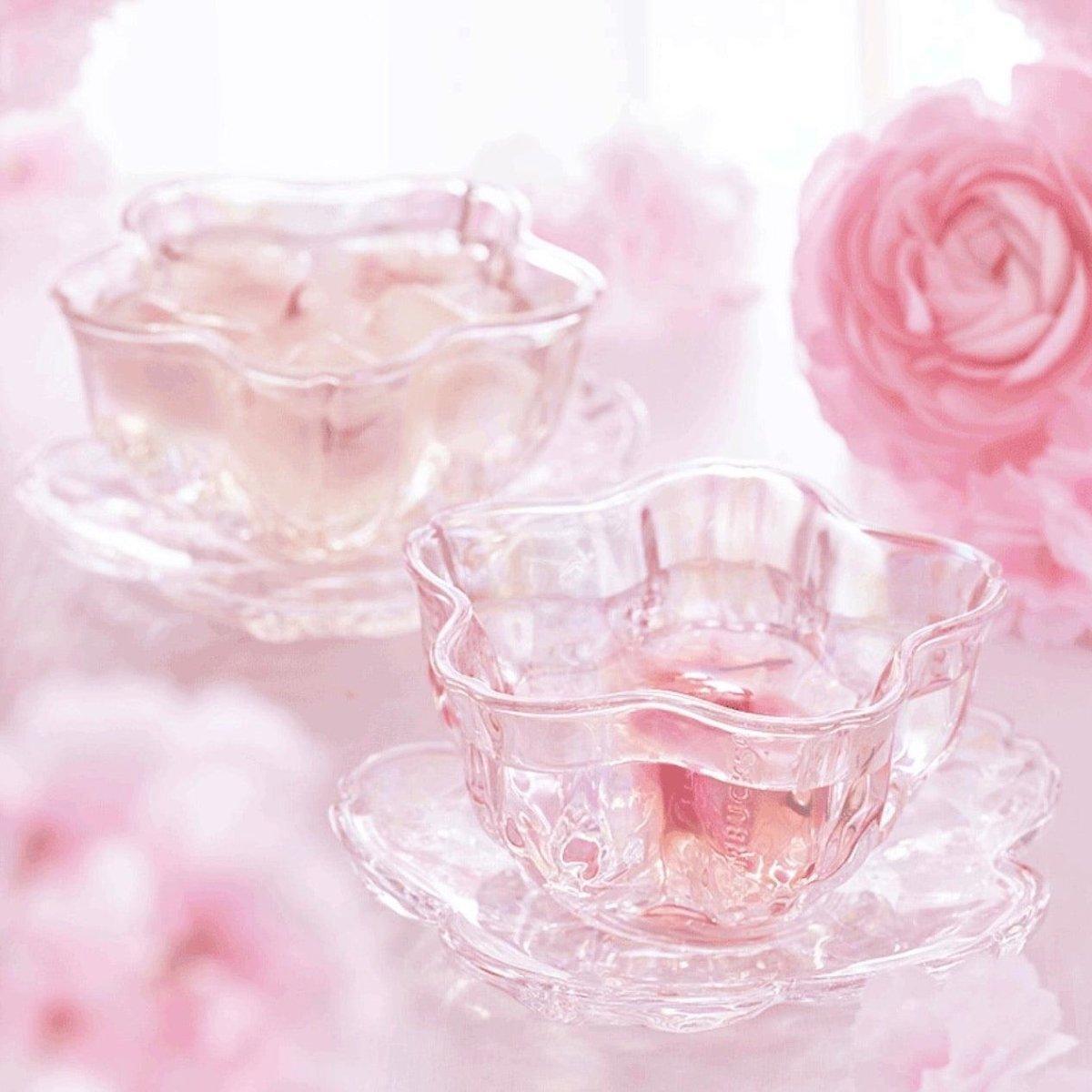 Cherry Blossom Sakura Shaped Glass Bowl and Plate Set - Ann Ann Starbucks
