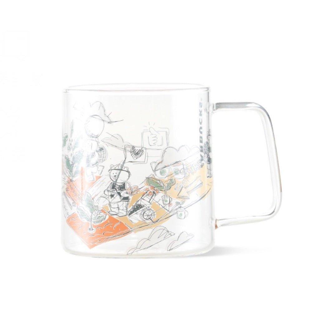 Coffee Shop 473ml/16oz Transparent Glass Cup (Starbucks Wizard Bear 2022 Collection)  - Ann Ann Starbucks