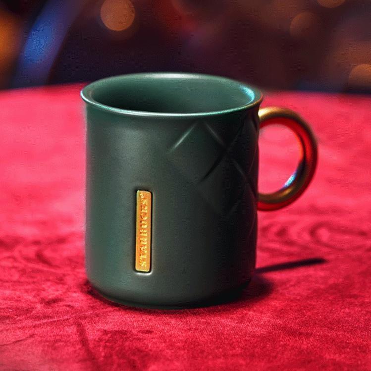 Green Ceramic Mug with Gold Handle (Starbucks China 4th Release 2021) - Ann Ann Starbucks