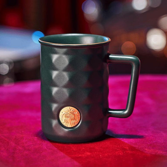 Green Ceramic Mug with Gold Starbucks Logo (Starbucks China 4th Release 2021) - Ann Ann Starbucks