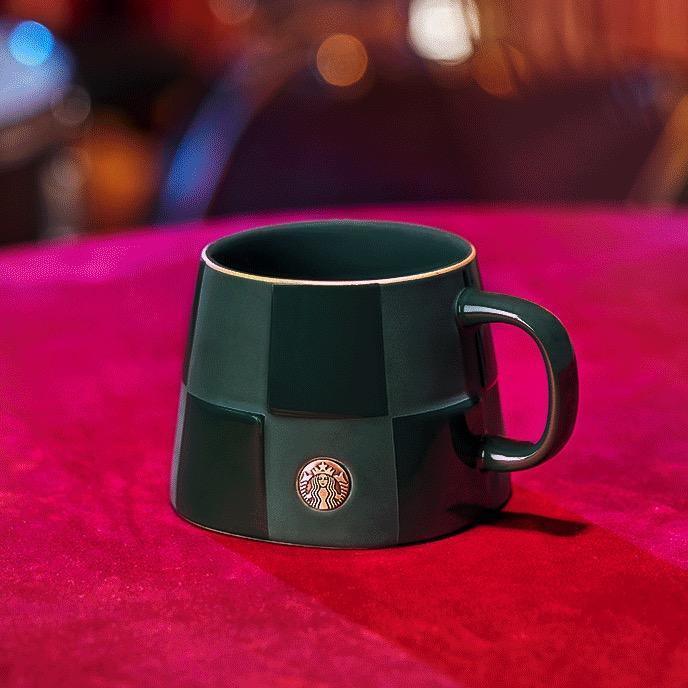 Green Checkered Ceramic Mug (Starbucks China 4th Release 2021) - Ann Ann Starbucks