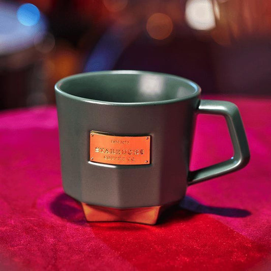 Green Gold Star Ceramic mug (Starbucks China 4th Release 2021) - Ann Ann Starbucks