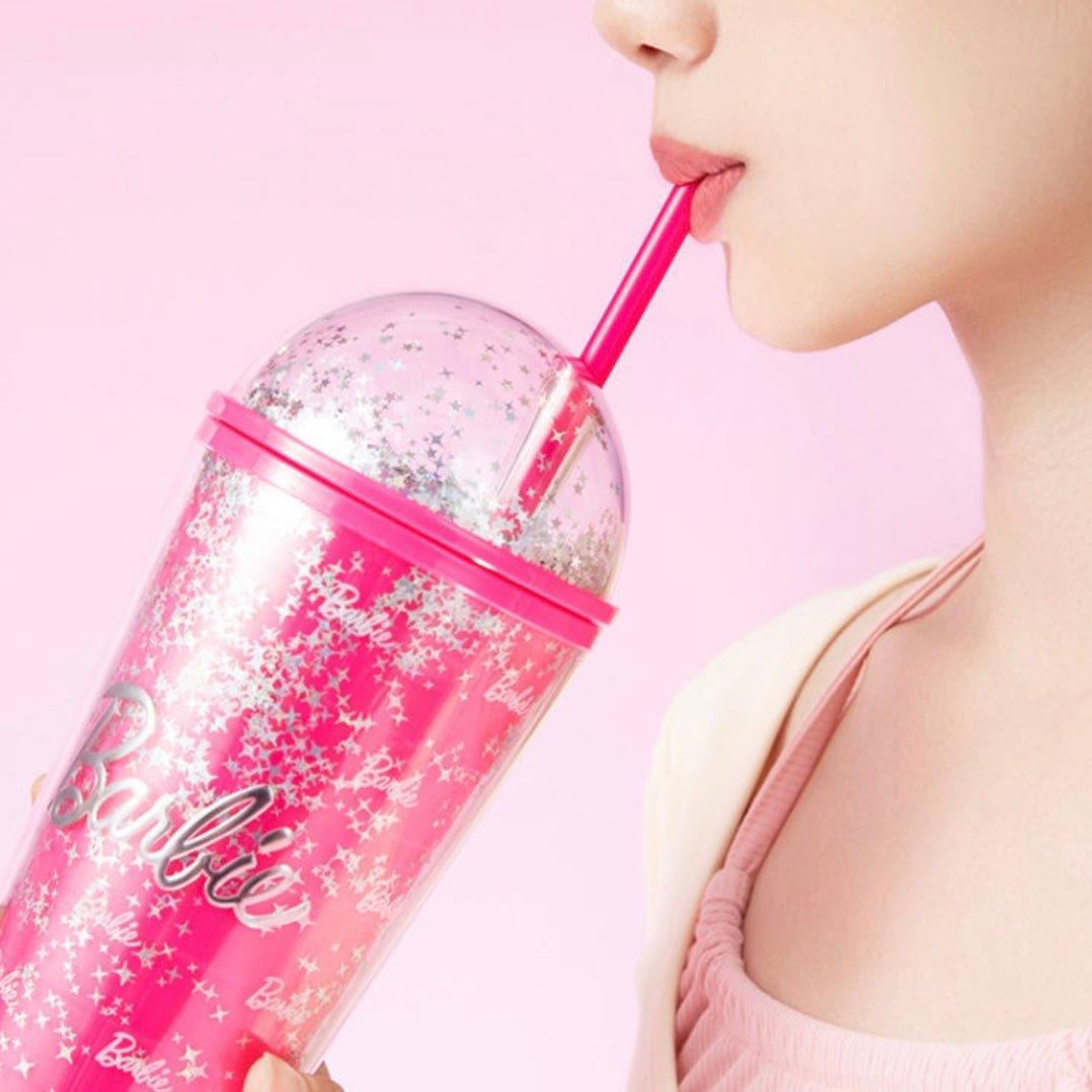 Miniso x Barbie 600ml/21oz Plastic Straw Cup - Ann Ann Starbucks