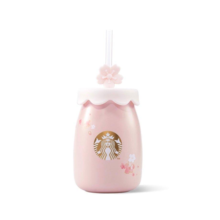 Pink Cherry Blossom Sakura Ceramic Cup withStraw and Topper 330ml/11,16oz - Ann Ann Starbucks