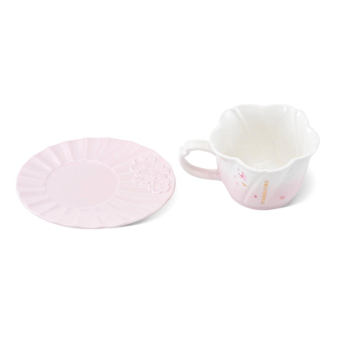 Pink Cherry Blossom Sakura Ceramic Mug and Plate 355ml/12oz - Ann Ann Starbucks