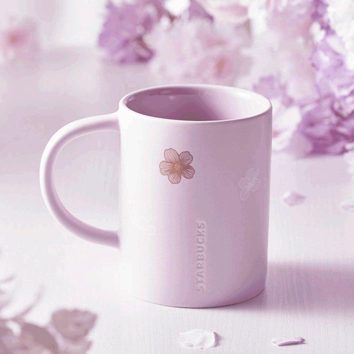 Purple Sakura Cherry Blossom Ceramic Mug 380ml/12.85oz - Ann Ann Starbucks