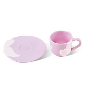 Purple Sakura Petals Ceramic Mug and Plate 237ml/8,01oz - Ann Ann Starbucks