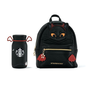 Set of Devil Cat Backpack and Stainless Steel Bottle (Starbucks China Halloween 2021 Edition) - Ann Ann Starbucks