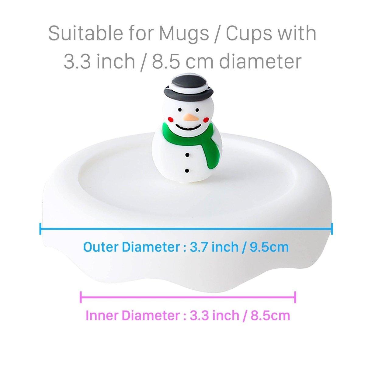 Snowman Silicone Lid Cover Topper for Coffee Mug, Tea Cup, Glasses (Green Scarf) – Starbucks Accessories - Ann Ann Starbucks