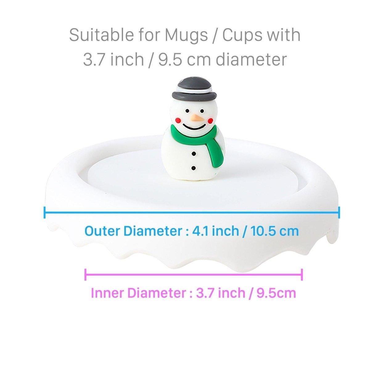 Snowman Silicone Lid Cover Topper for Coffee Mug, Tea Cup, Glasses (Green Scarf) – Starbucks Accessories - Ann Ann Starbucks