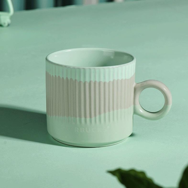 Starbucks 2 Tones Mint Green Collection Ceramic Mug (Starbucks China Mint 2021 Edition) - Ann Ann Starbucks