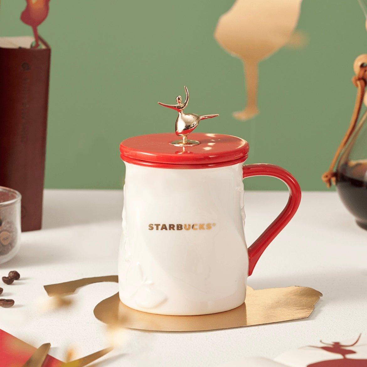 Starbucks 320ml/11oz Ceramic Cup with Ballerina Lid - Ann Ann Starbucks