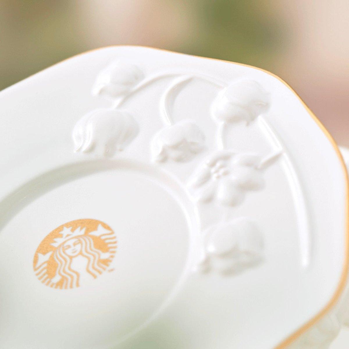 Starbucks 330ml/11oz Graceful Bellflower Crafted Ceramic Mug with Saucer - Ann Ann Starbucks