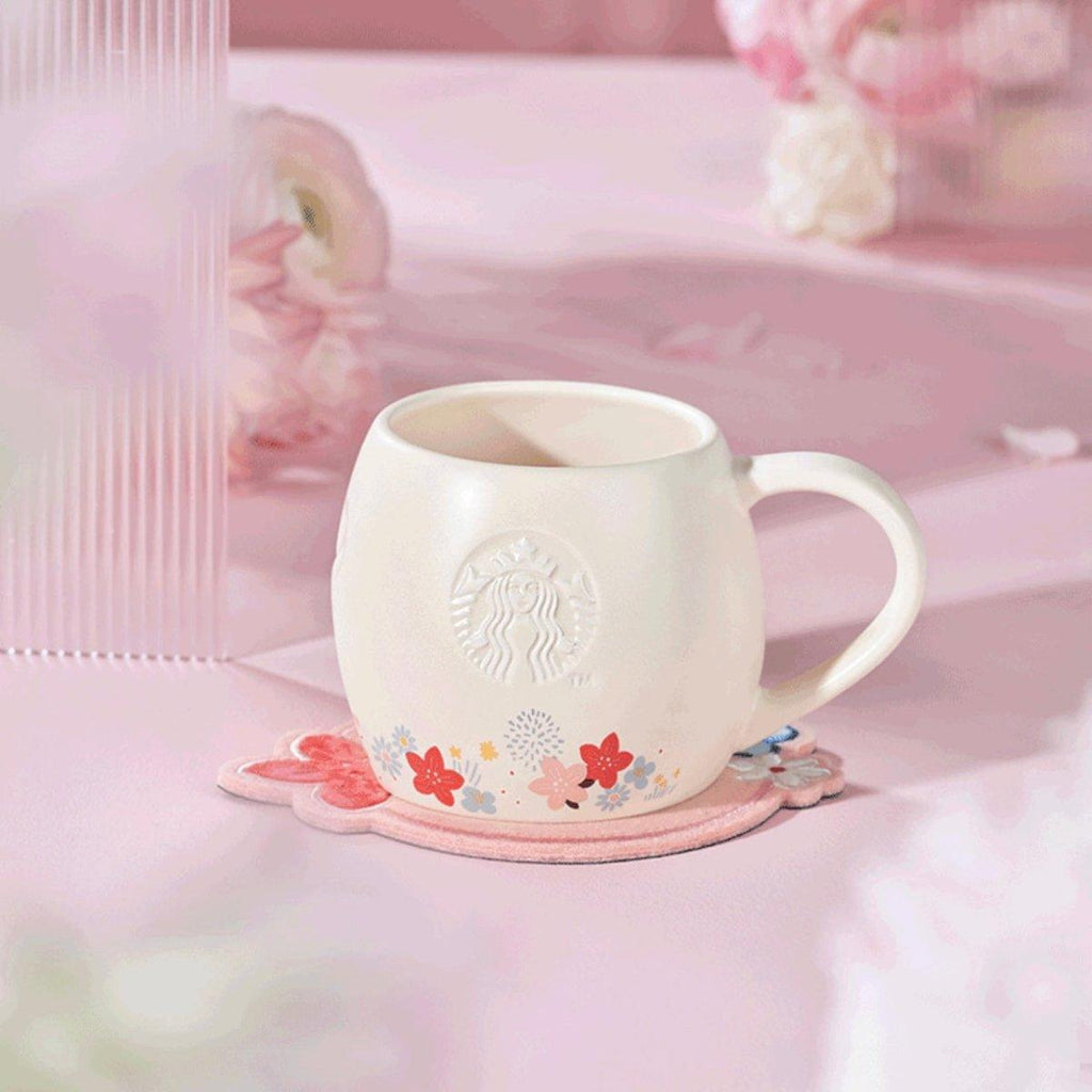 Starbucks 355ml/12oz Bunny Flora Ceramic Cup with Saucer - Ann Ann Starbucks
