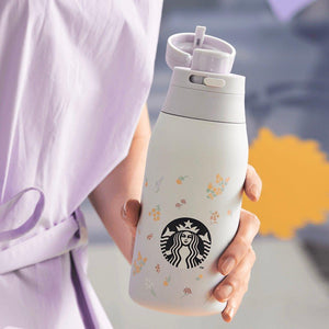 Starbucks 355ml/14oz Flowery Stainless Steel Bottle - Ann Ann Starbucks