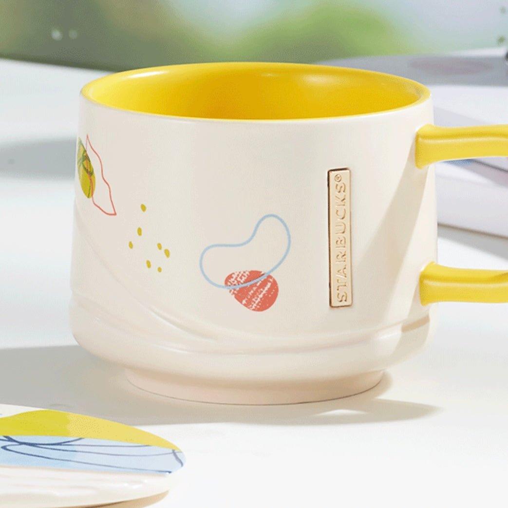 Starbucks 365ml/12oz Nature’s Yellow Ceramic Cup with Saucer - Ann Ann Starbucks