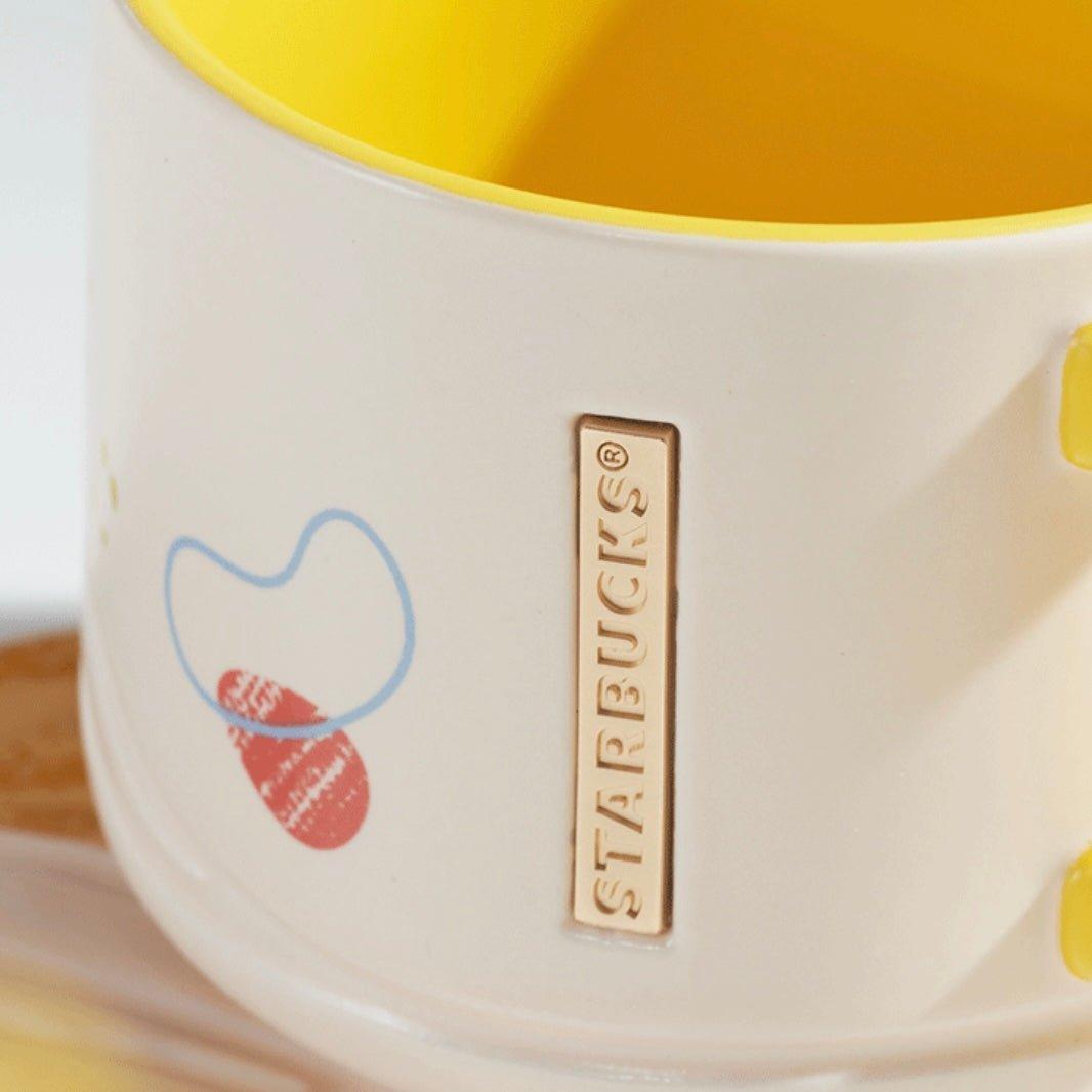 Starbucks 365ml/12oz Nature’s Yellow Ceramic Cup with Saucer - Ann Ann Starbucks