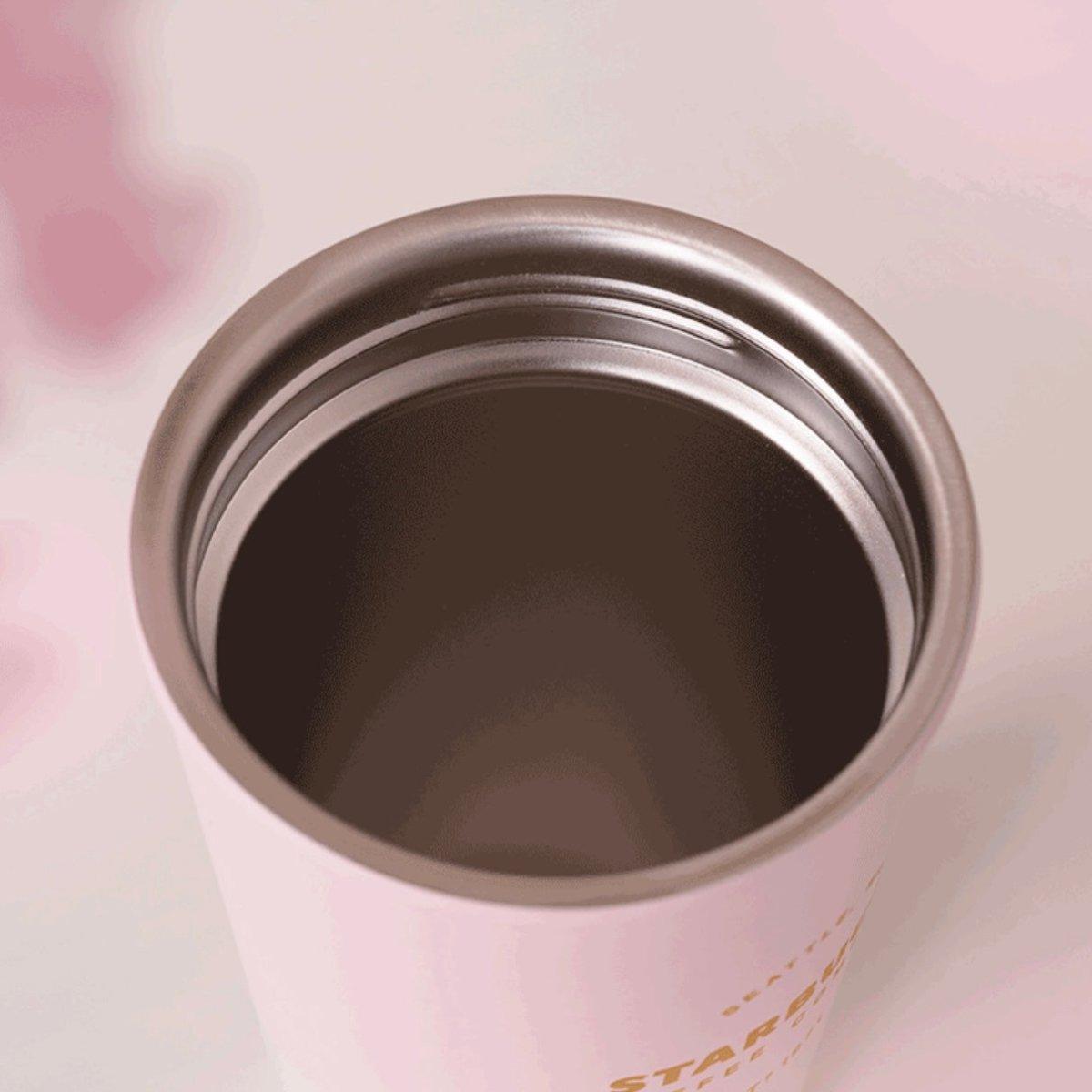 Starbucks 370ml/13oz Pink Gradient Travelling Cup with Furry Bunny Bag - Ann Ann Starbucks