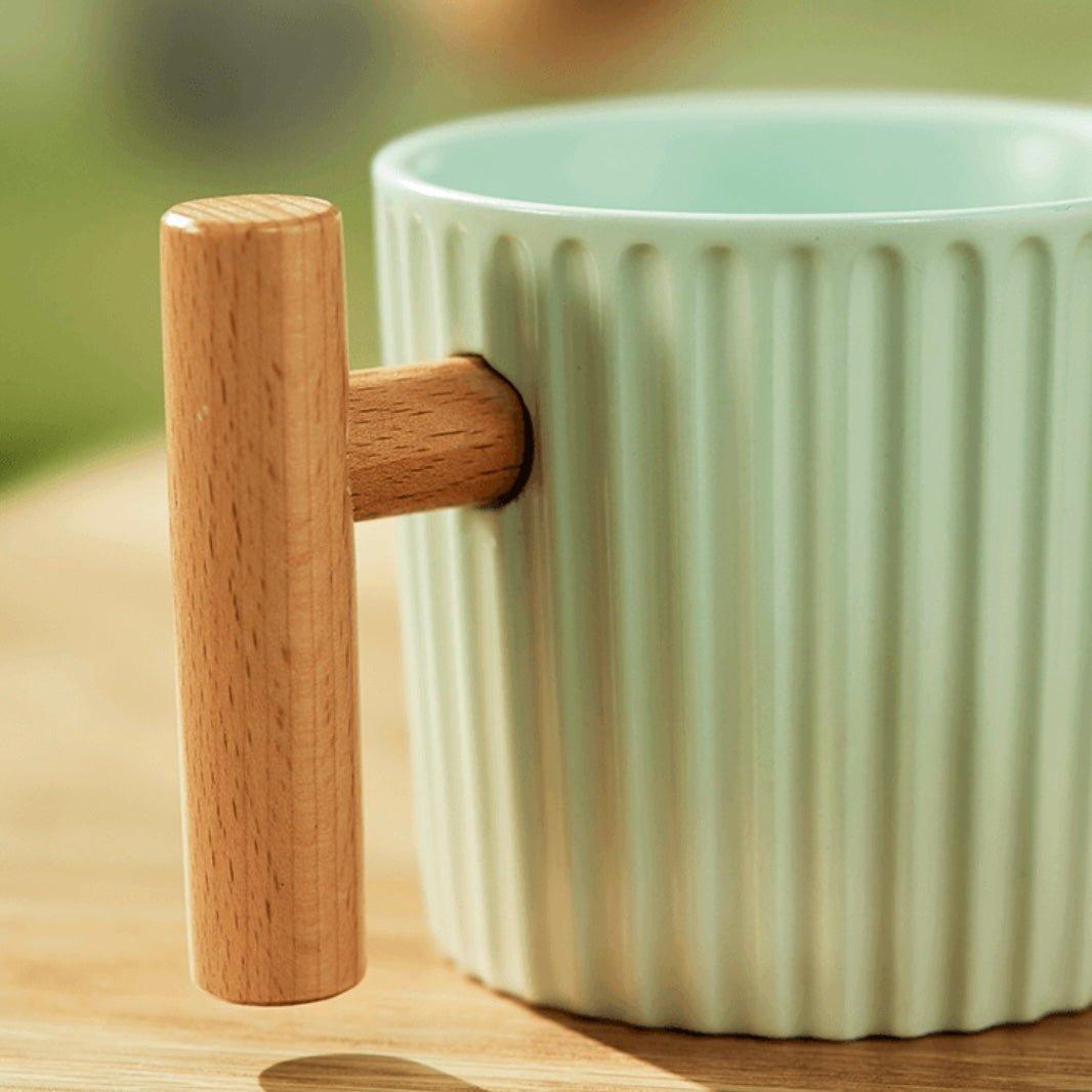 Starbucks 375ml/12oz Mint Green Gradient Ceramic Stripe Cup - Ann Ann Starbucks