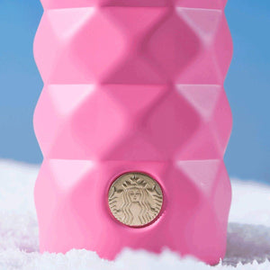 Starbucks 400ml/14oz Pink Rhombus Stainless Steel Bottle - Ann Ann Starbucks