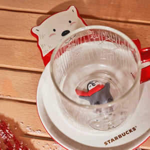 Starbucks 400ml/14oz Polar Bear Crafted Glass Cup - Ann Ann Starbucks