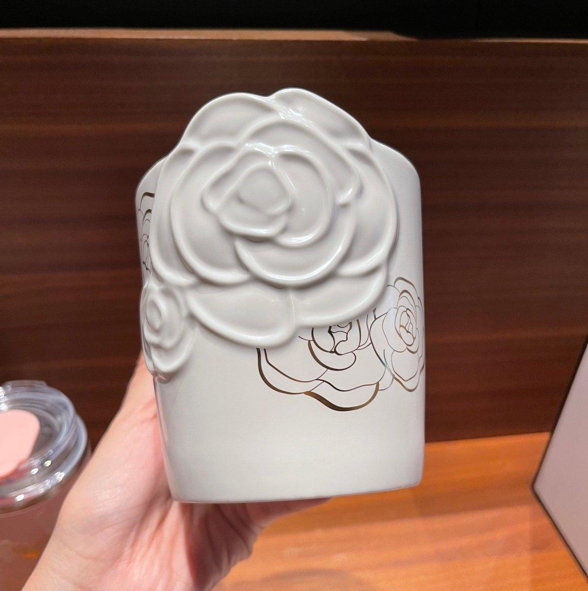 Starbucks 414ml / 14oz Camellia Embossed Ceramic Mug Cup - Ann Ann Starbucks