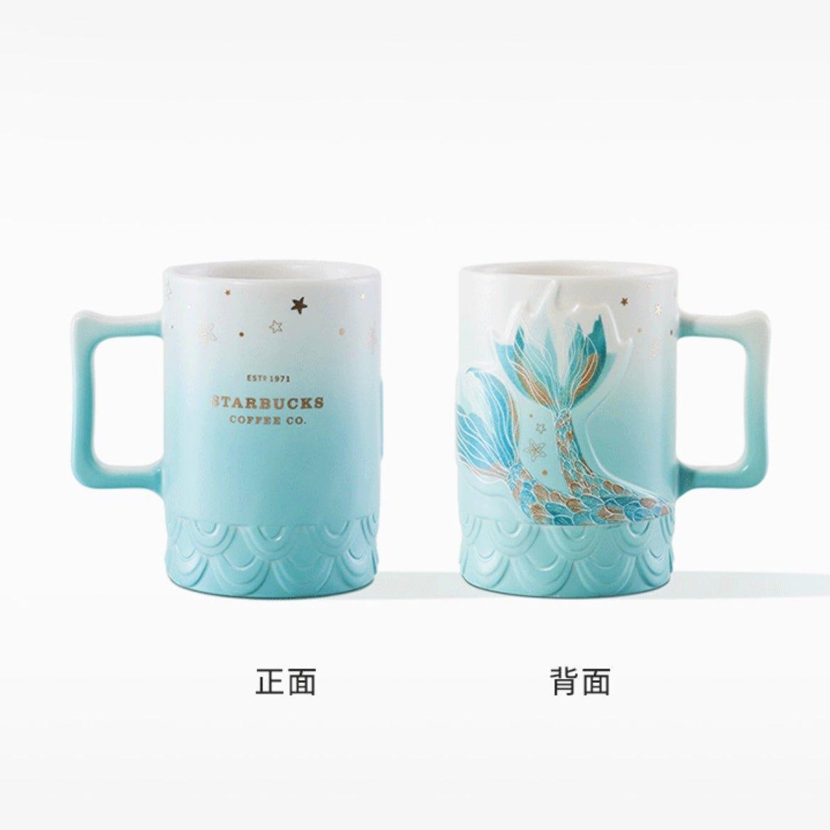 Starbucks 415ml/14oz Anniversary Ocean Blue Gradient Mermaid Tail Ceramic Mug - Ann Ann Starbucks