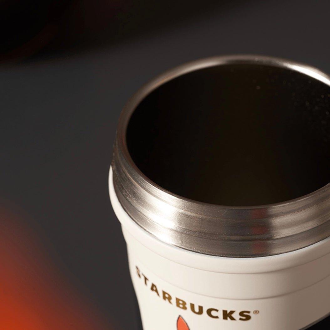 Starbucks 445ml/15oz Ghost Doubled-Opening Stainless Steel Bottle with Strap - Ann Ann Starbucks