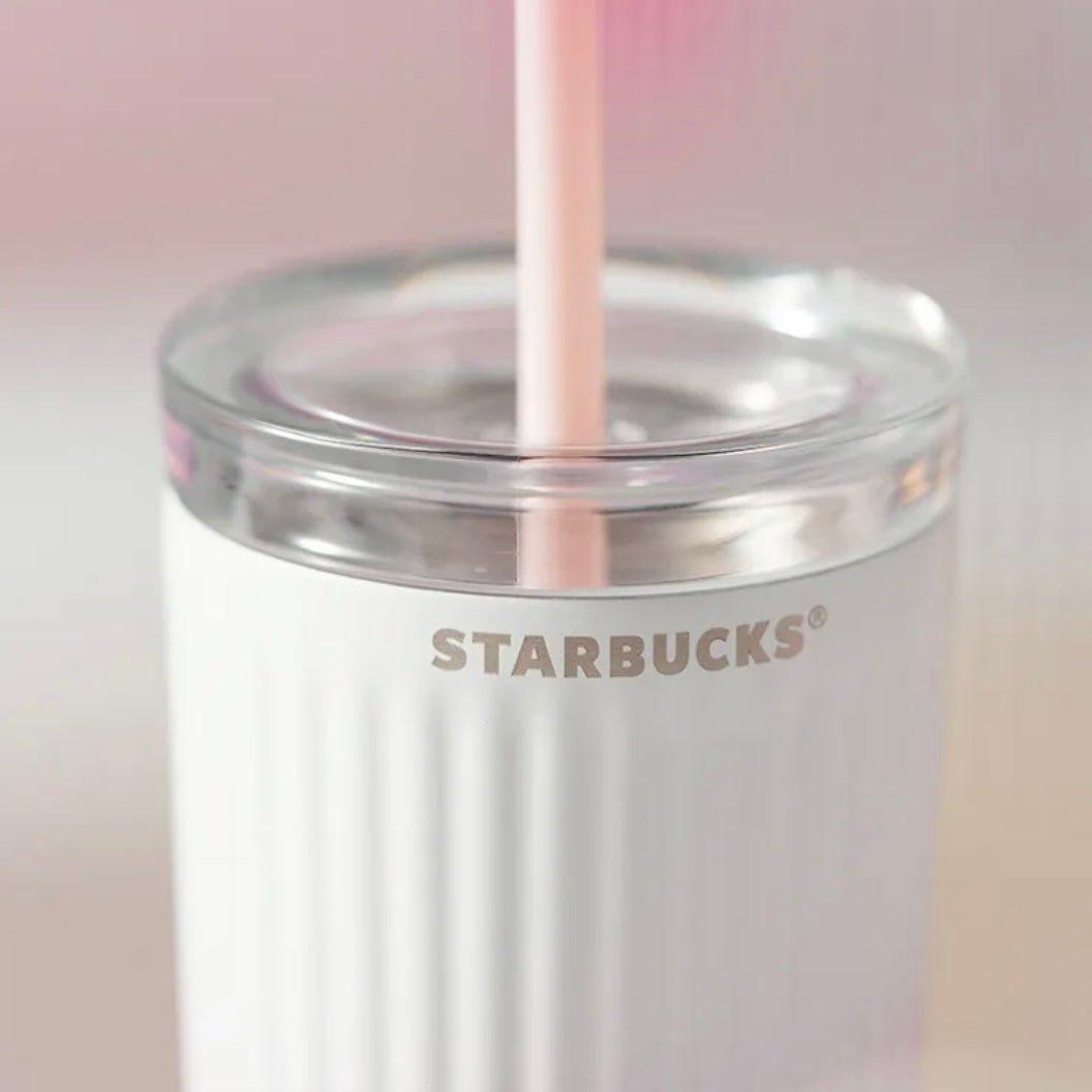 Starbucks 473ml/16oz Gradient Pink Double-Lid Stainless Steel Straw Cup - Ann Ann Starbucks