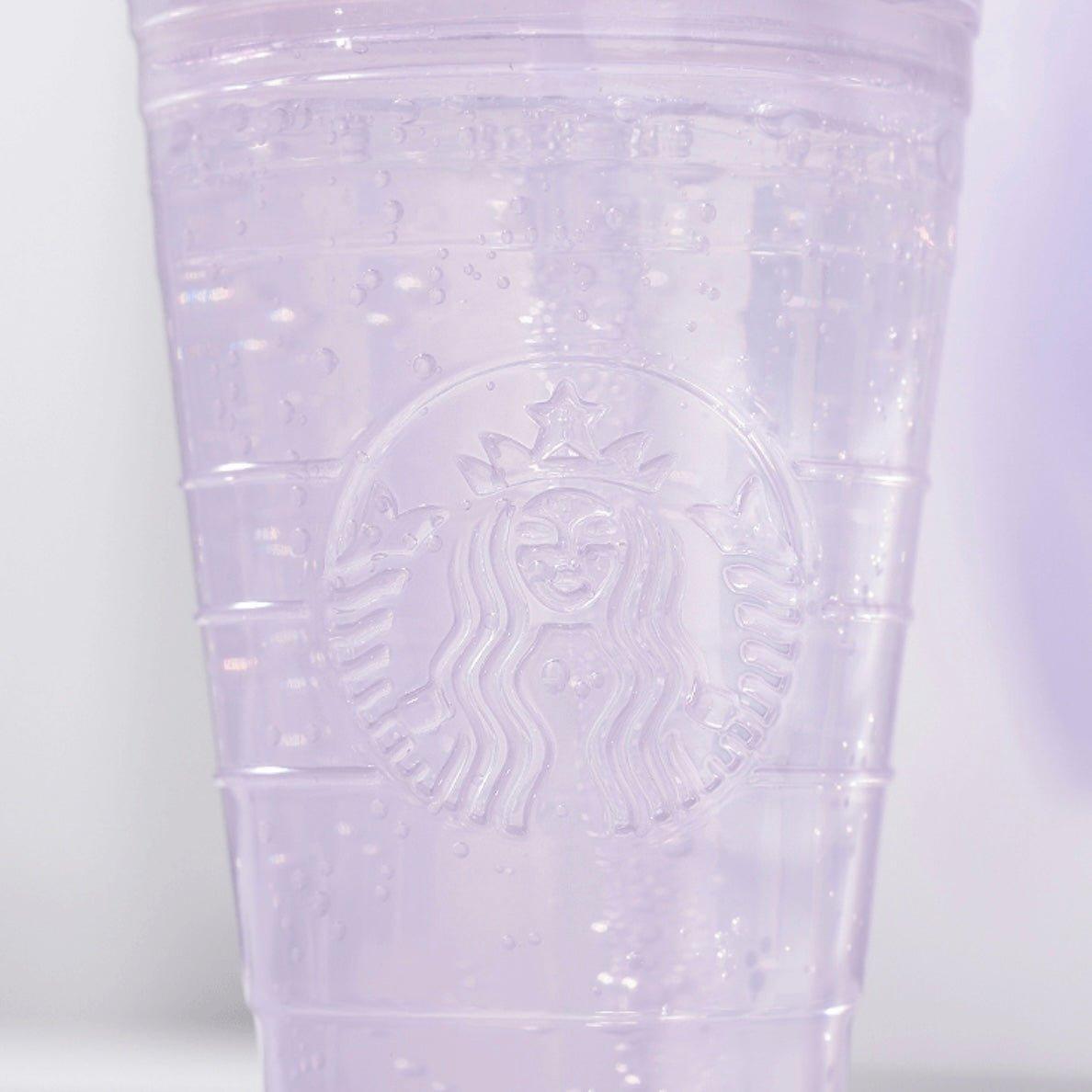 Starbucks 473ml/16oz Minimalistic Transparent Purple Glass Cup - Ann Ann Starbucks