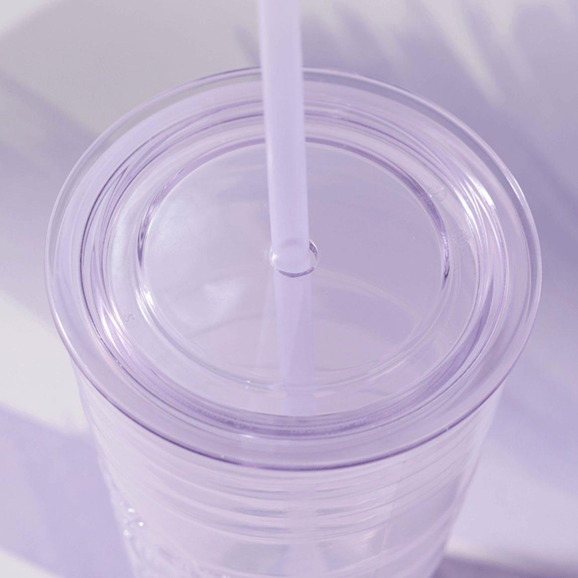 Starbucks 473ml/16oz Minimalistic Transparent Purple Glass Cup - Ann Ann Starbucks